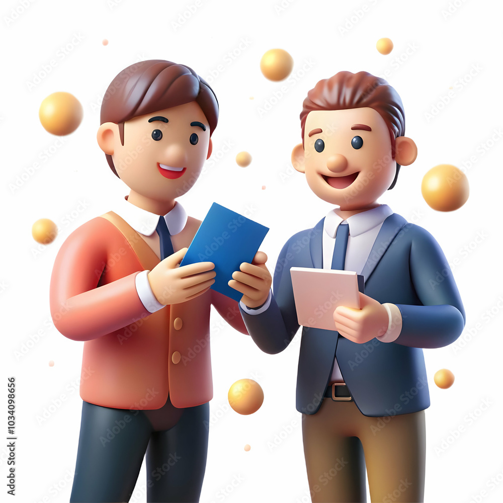 Aufkleber close up of colleagues exchanging business cards in a bokeh background - networking and professional