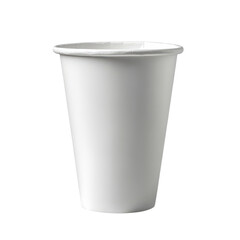 A simple white cup resting on a clean surface