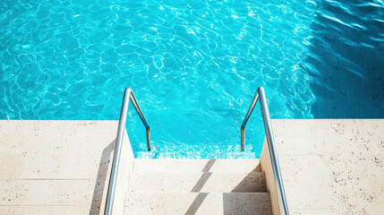 Obraz premium Minimalist Pool Overlooking Ocean