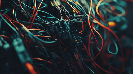 Messy Tangle of Electrical Wires