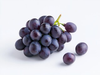 A Bountiful Cluster of Dark Purple Grapes Freshly Harvested from the Vine