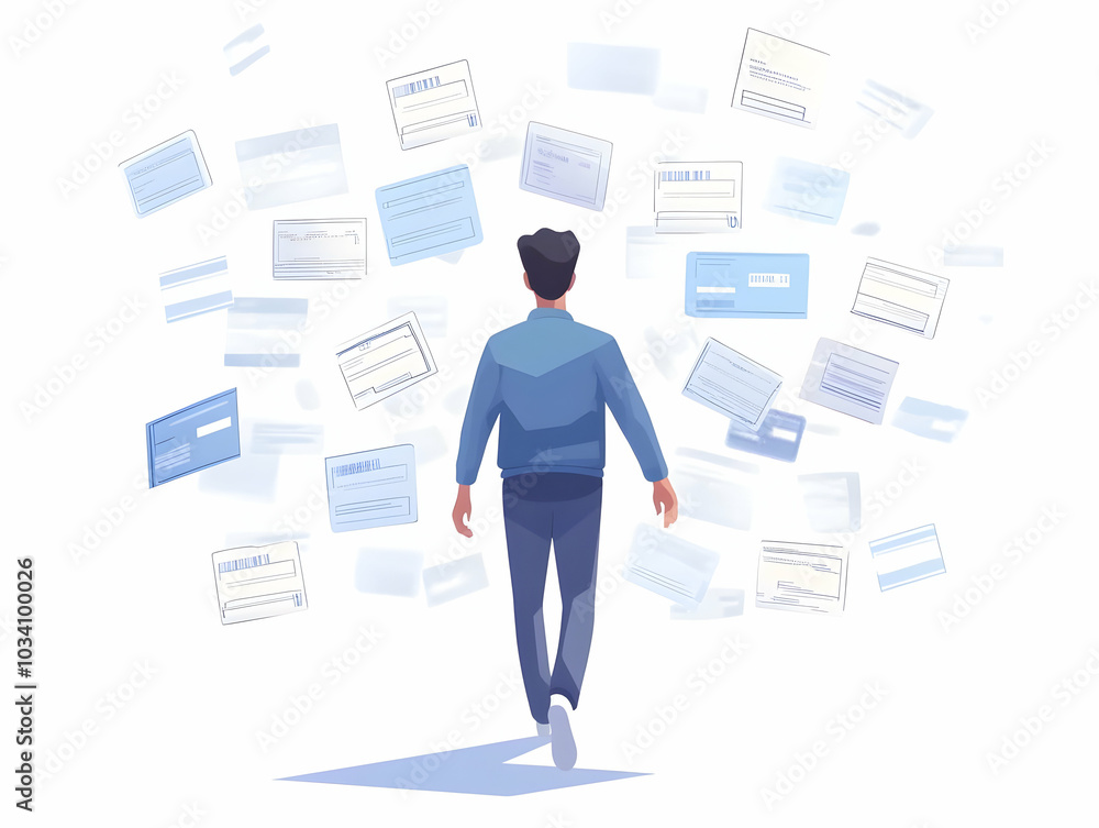Poster flat plain backdrop with floating voter id cards in zero gravity - clean light background for regist