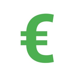 European euro currency or euro symbol flat icon for apps and websites