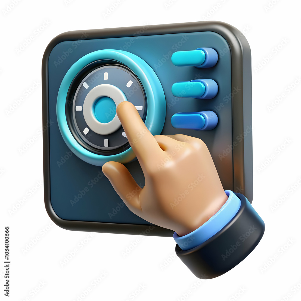 Aufkleber macro shot of fingers adjusting a virtual meeting timer in a glowing digital interface - close-up co