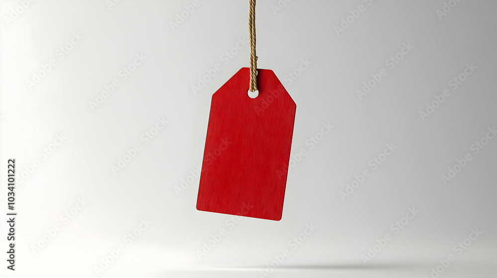 Poster 3d floating price tag icon with string on white background � vector image symbolizing special offers