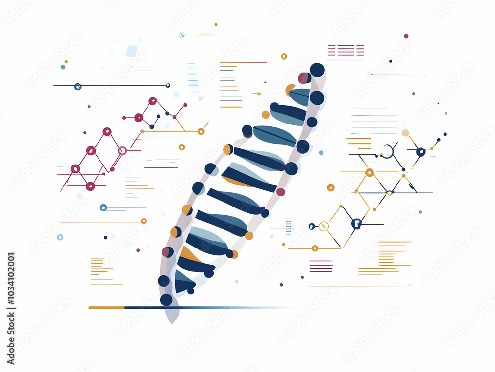 Poster flat dna-encoded voter registry concept: macro shot of dna strand with voter information for unique 