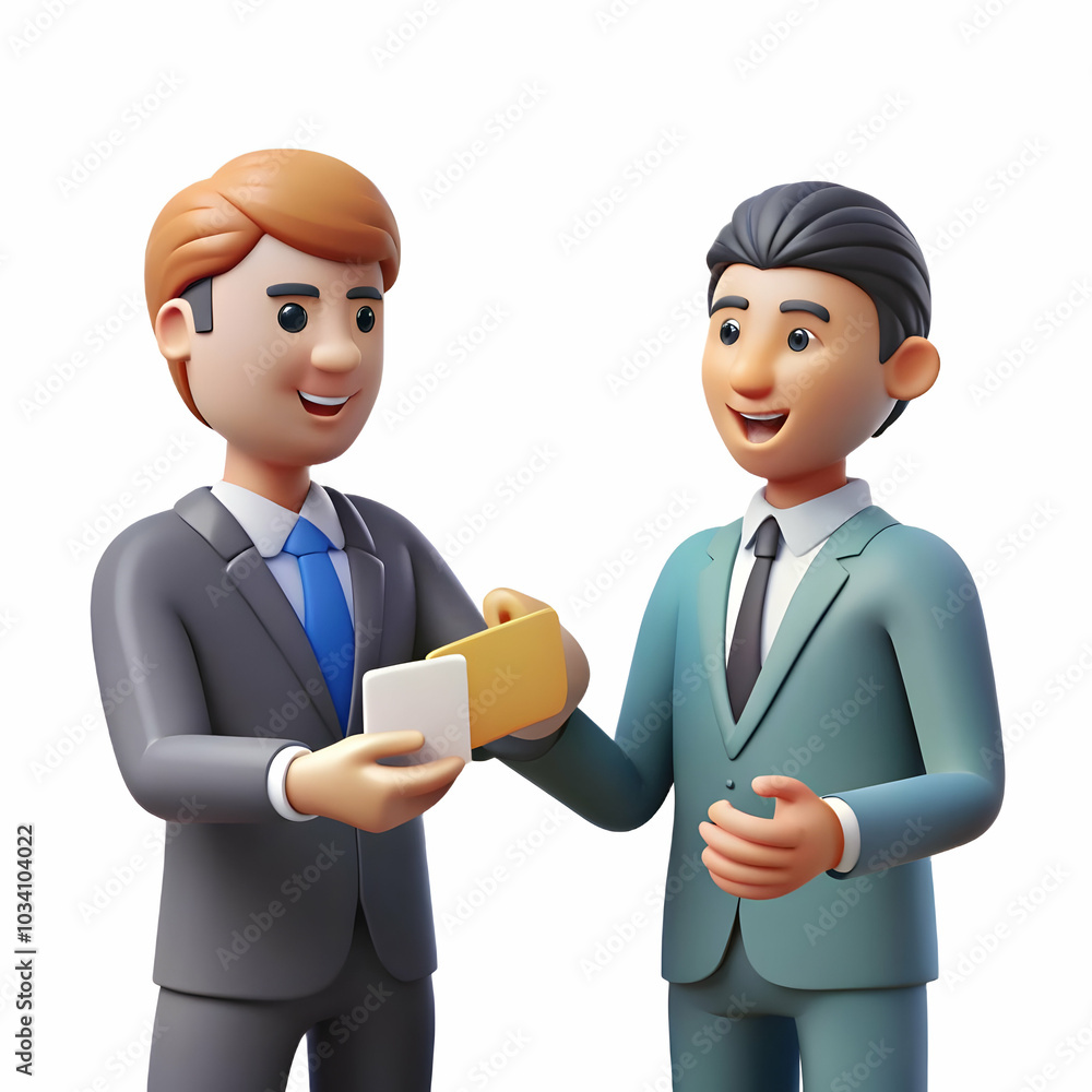 Aufkleber close up of business cards exchanged by professionals on plain light background for networking and c