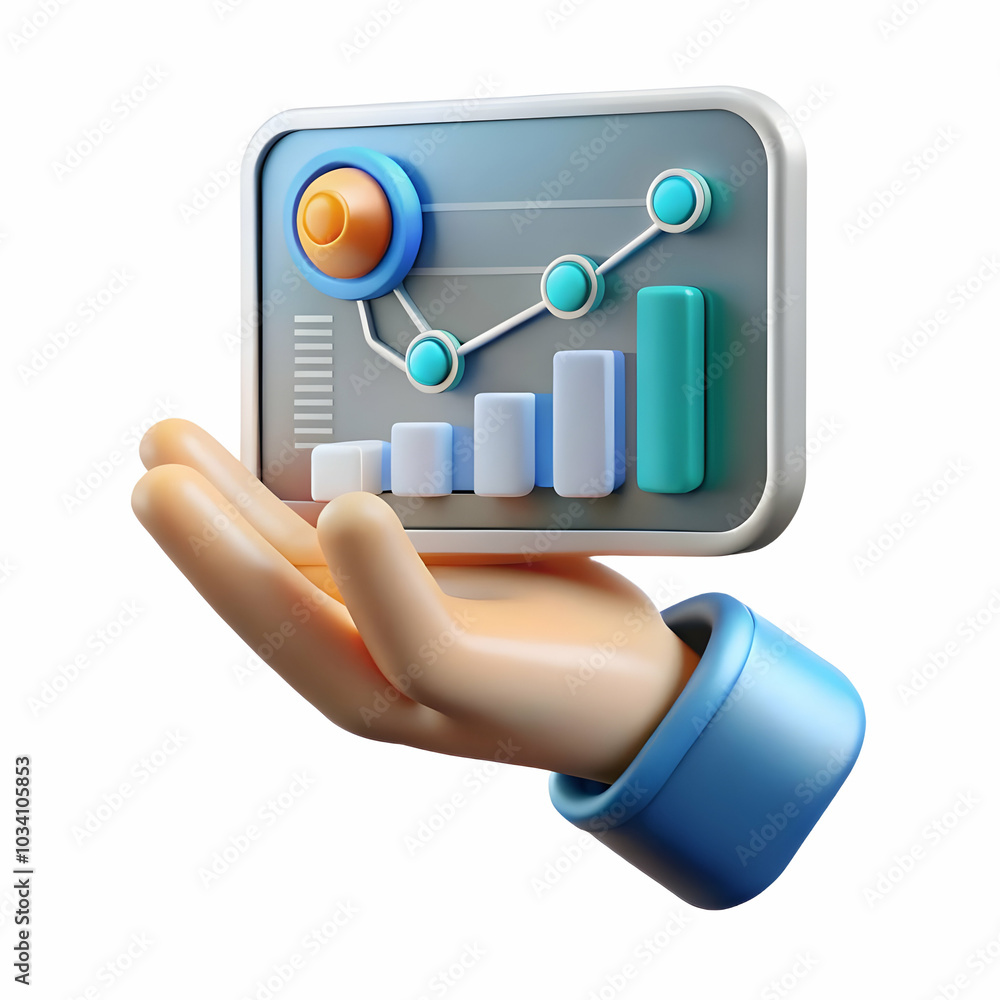 Aufkleber close up of holographic chart presentation: macro shot of hand with glowing futuristic background fo