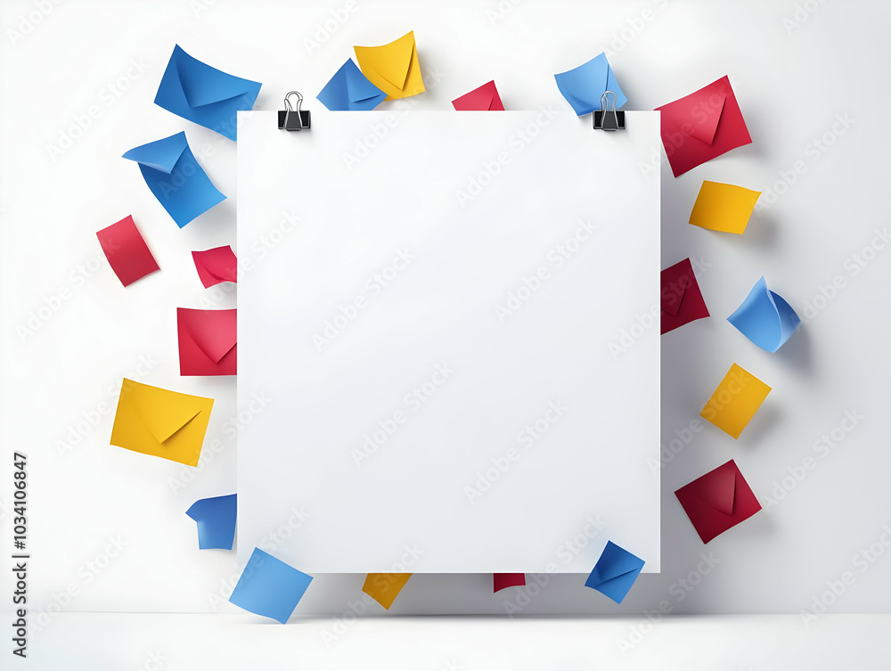 Poster flat ballot paper frame with check marks - medium shot of check marks on folded ballots, zooming on 