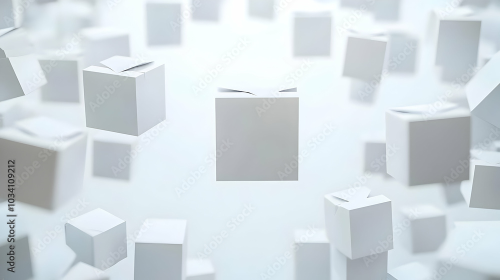 Poster 3d ballot box concept with rising poll numbers - interconnected boxes frame for polling trend analys