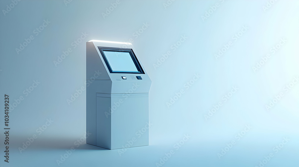 Poster 3d holographic voting booth with floating policy selector | wide shot zooming in on interactive inte