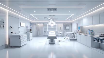 Modern surgical surgery operating room sterile equipment environment for treatment therapy improvement outcome patient care doctors physician nurse teamwork medical team advanced technology examine