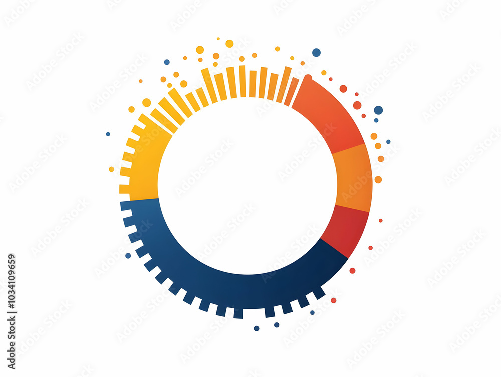 Poster flat circular progress bar tracker for campaign promise fulfillment - simple vector illustration for