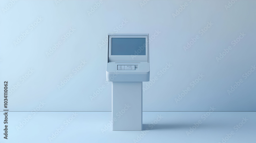 Poster 3d holographic voting booth with floating policy selector interface - wide shot highlighting policy 