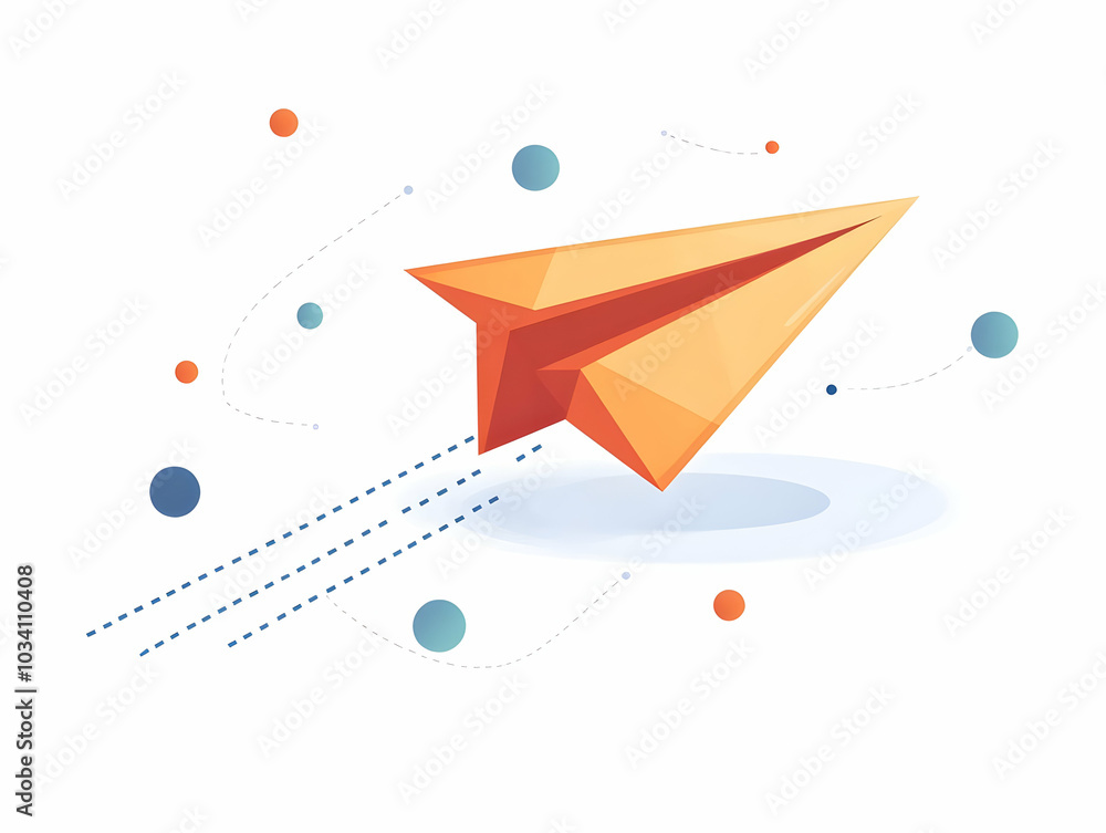 Poster flat vector illustration of a ballot paper airplane concept, symbolizing vote journey and impact wit