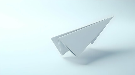 3D Soaring Policy Document Concept - Paper Airplane Soaring Upwards Against White Backdrop, Capturing New Policy Implementation Details