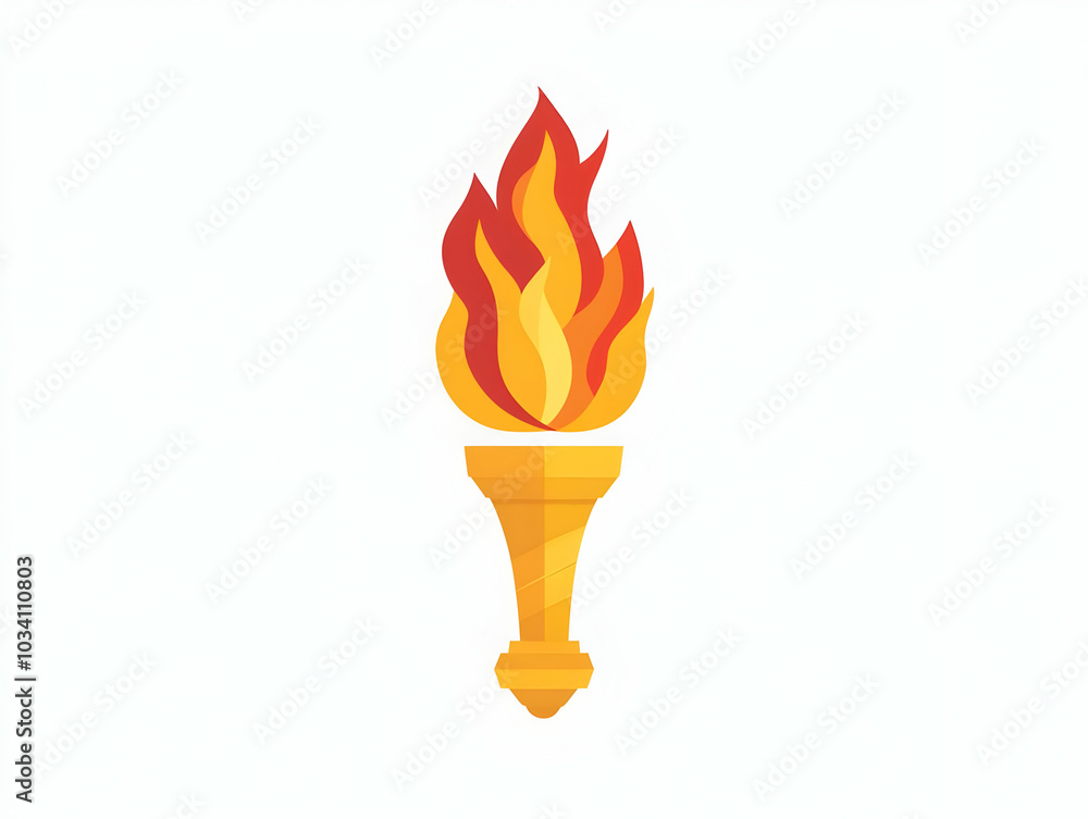 Poster flat glossy campaign torch with policy flame concept: inspirational message space in vector illustra