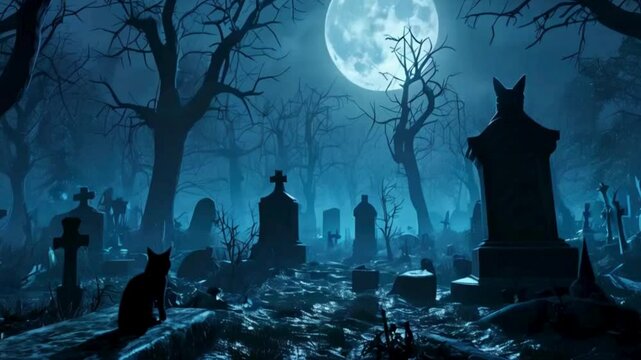 halloween night scene