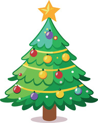 green christmas tree illustration