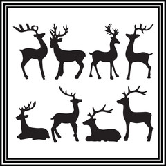 Minimalist Deer Silhouette Icon for Forest Art Projects