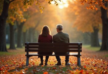couple sitting on a bench in the park