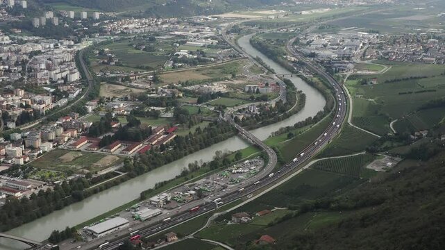 trento brennero highway aerial view 