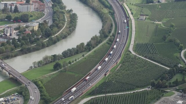 trento brennero highway aerial view 