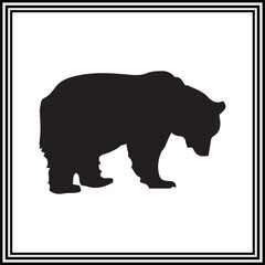 Bear Silhouette Clipart vector for Nature and Adventure Graphics