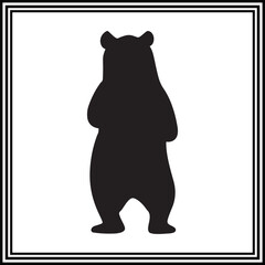 An standing bear silhouette illustration