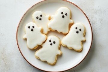 Adorable ghost-shaped cookies for Halloween celebration