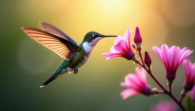 hummingbird and flower
