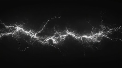 White lightning bolts crackle across a black background.