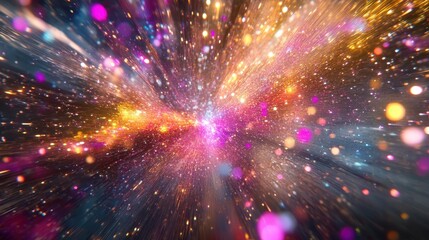 Fototapeta premium Abstract background with colorful lights creating a dynamic and dazzling pattern.