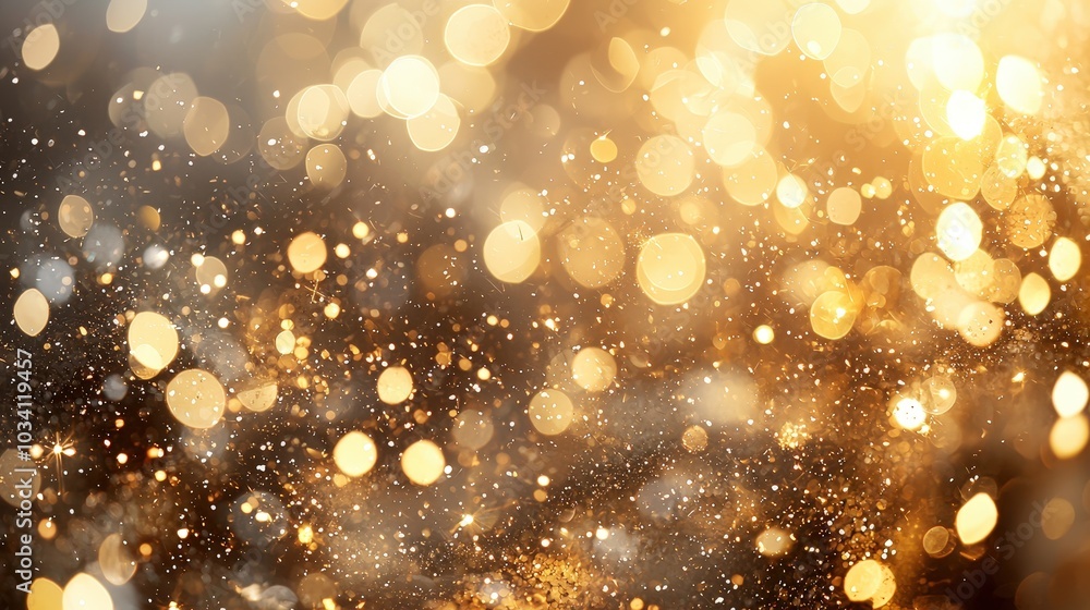 Poster the scene is filled with shimmering golden lights that dance and sparkle, enhancing a joyous nightti