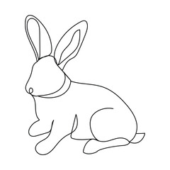  Bunny rabbit in continuous line art drawing style. Hare black linear sketch isolated on Vector illustration A minimalist line art illustration of a rabbit sitting next, all depicted with smooth,