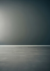 Blank hall interior with empty gray wall background.