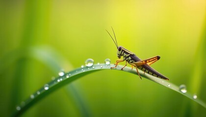 grasshopper on the grass