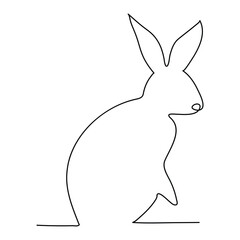  Bunny rabbit in continuous line art drawing style. Hare black linear sketch isolated on Vector illustration A minimalist line art illustration of a rabbit sitting next, all depicted with smooth,