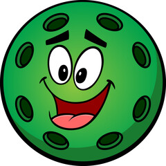 Fototapeta premium Pickleball Green Ball Cartoon