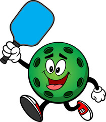 Pickleball Green Ball Run with Paddle