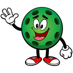 Pickleball Green Ball  Waving