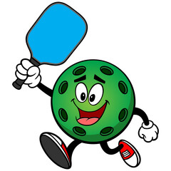 Pickleball Green Ball Run with Paddle