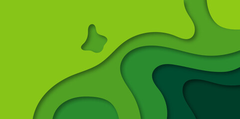Paper Cut 3d Background green.