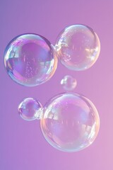 Bubbles Floating Against a Soft Color Background