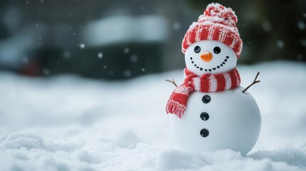 Obraz premium Snowman designing logos for a snowthemed marketing campaign