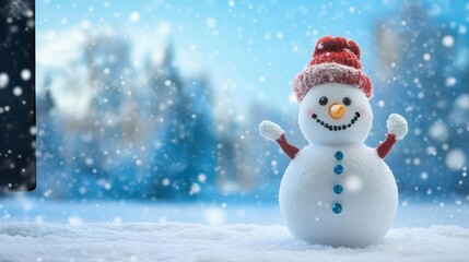 Snowman on a snowthemed Zoom call with corporate colleagues