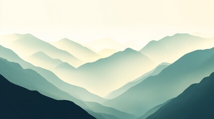 Serene mountain vista, a captivating landscape of blue skies and majestic peaks