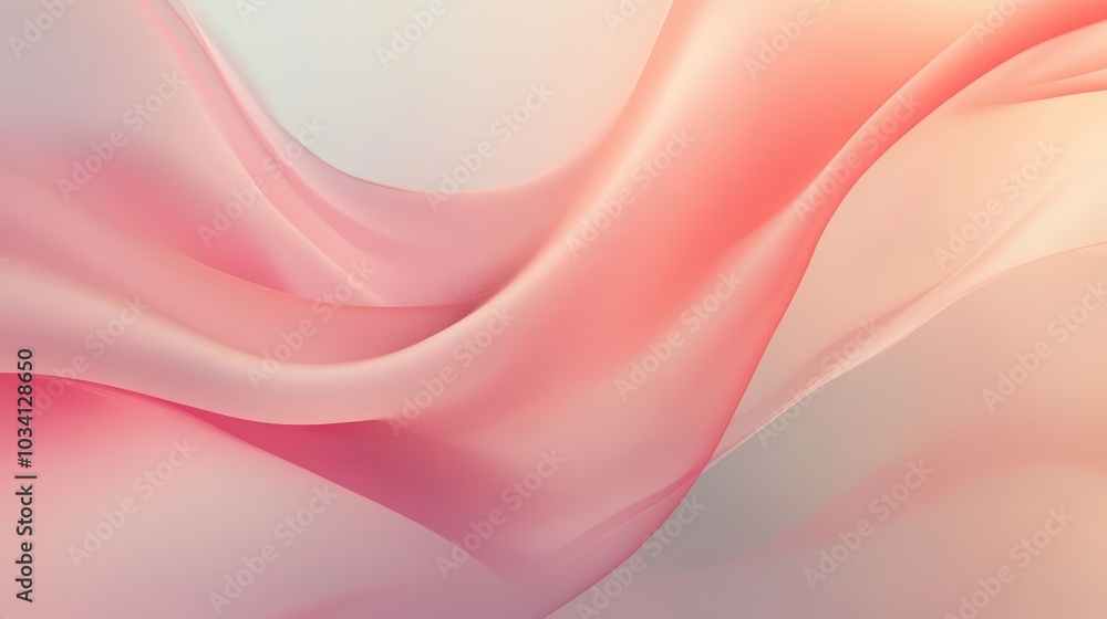 Poster abstract pink and white wave design smooth flowing gradient background