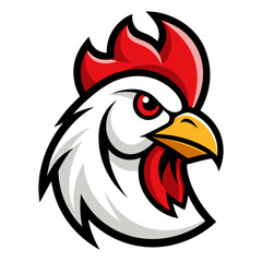 Chicken head mascot logo vector illustration