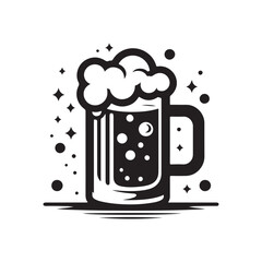 Creative Beer Silhouette Icon - A Versatile Design Perfect for Brewing Industry Branding, Marketing Materials, or as Part of Beer Festivals, Emphasizing the Culture and Enjoyment of Beer.
